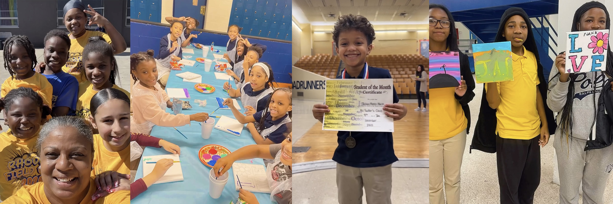 Students participating in learning activities at E.W. Rhodes School.